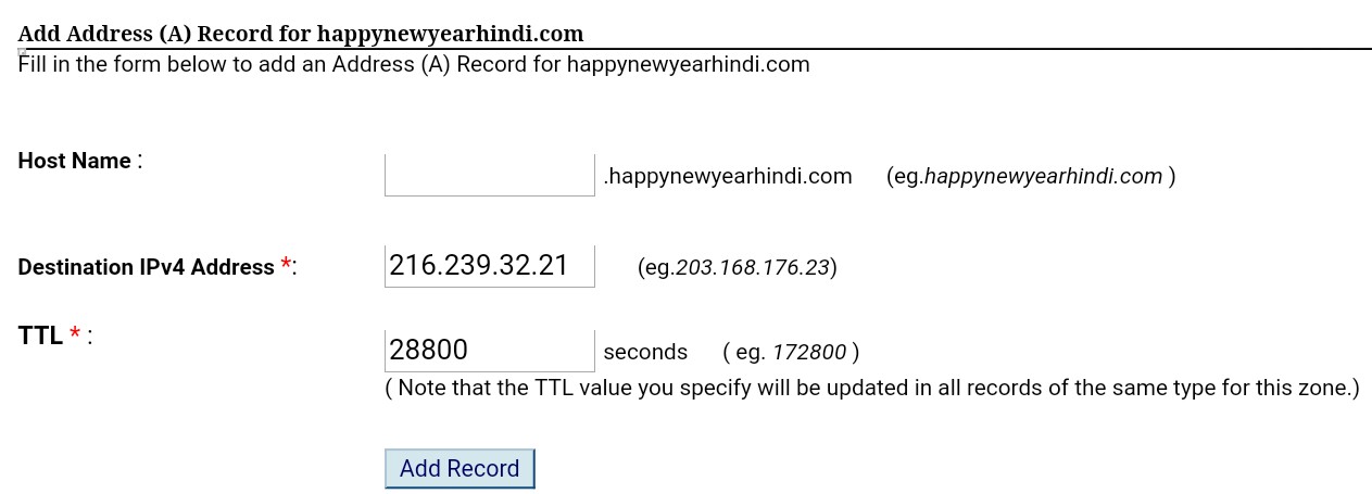 Bigrock Add A Record For Your Domain