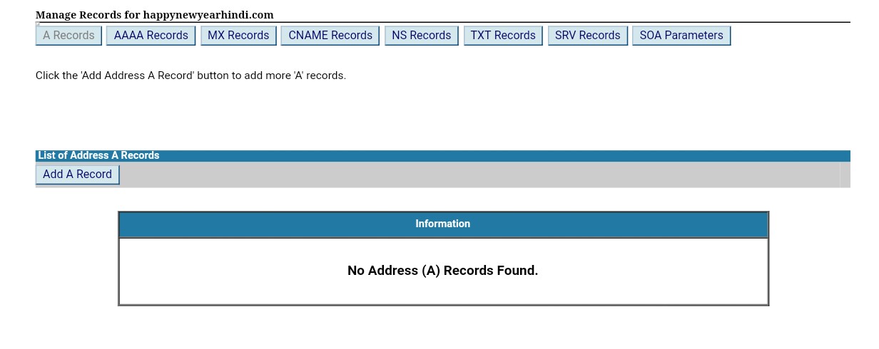 Bigrock Add A Record