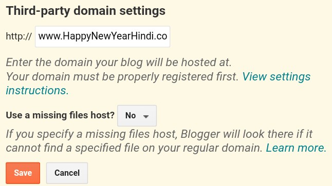 Blogger Third Party Domain Setup